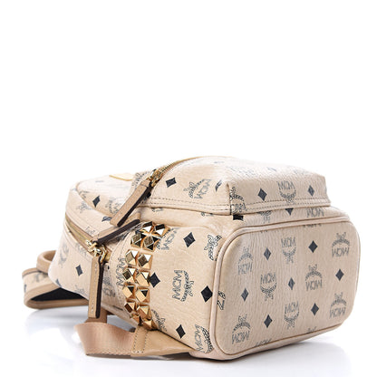 MCM Visetos Small Side Stud Stark Backpack Beige 4 of 9