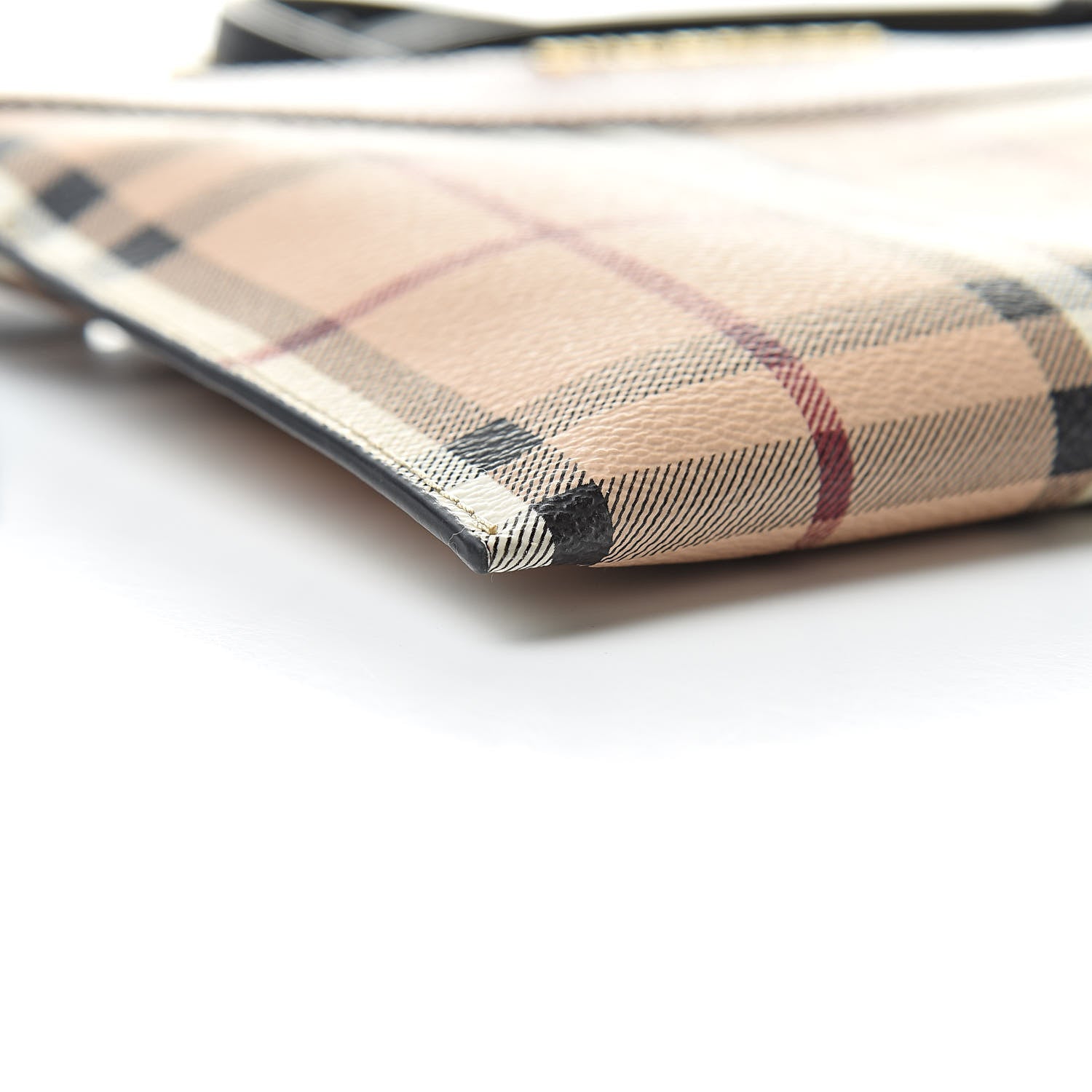 Burberry Haymarket Check Peyton Crossbody Clutch Bag Toffee 10 of 11