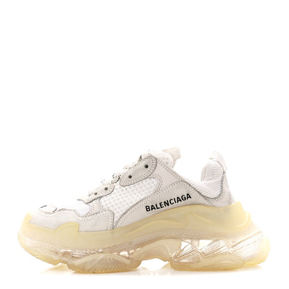 Balenciaga Fabric Mesh Clear Sole Womens Triple S Sneakers 36 White 1 of 8
