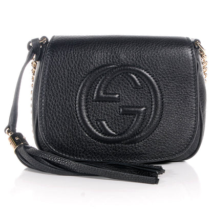 Gucci Pebbled Calfskin Small Soho Flap Crossbody Black 1 of 8