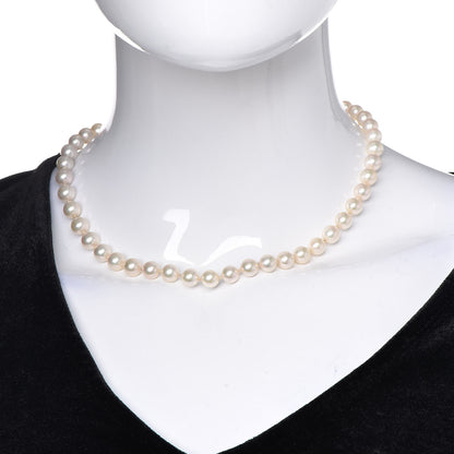 Mikimoto 18K Yellow Gold Akoya Cultured Pearl 7-7.5mm Strand Necklace 16" 2 of 6