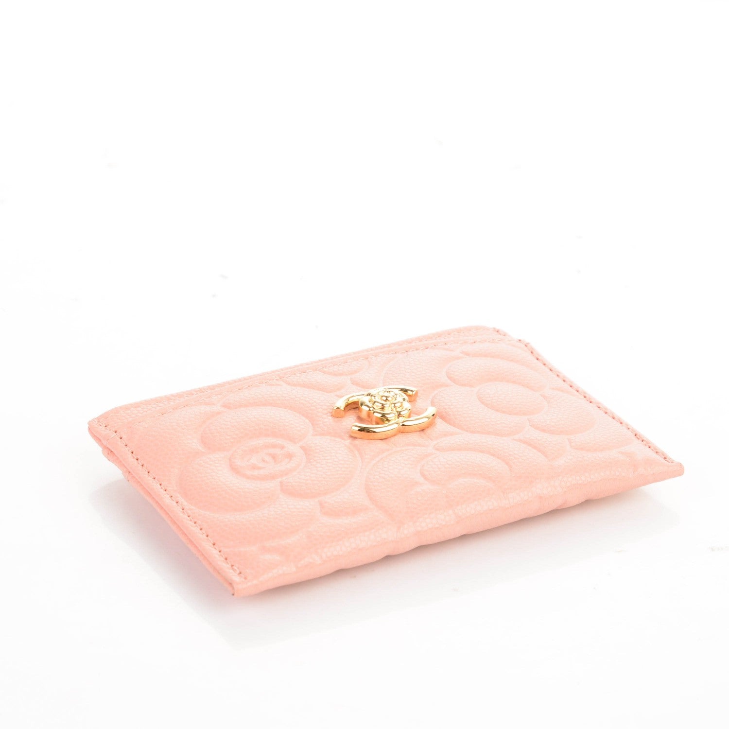 Chanel Caviar Camellia Embossed Card Holder Nude 4 of 8
