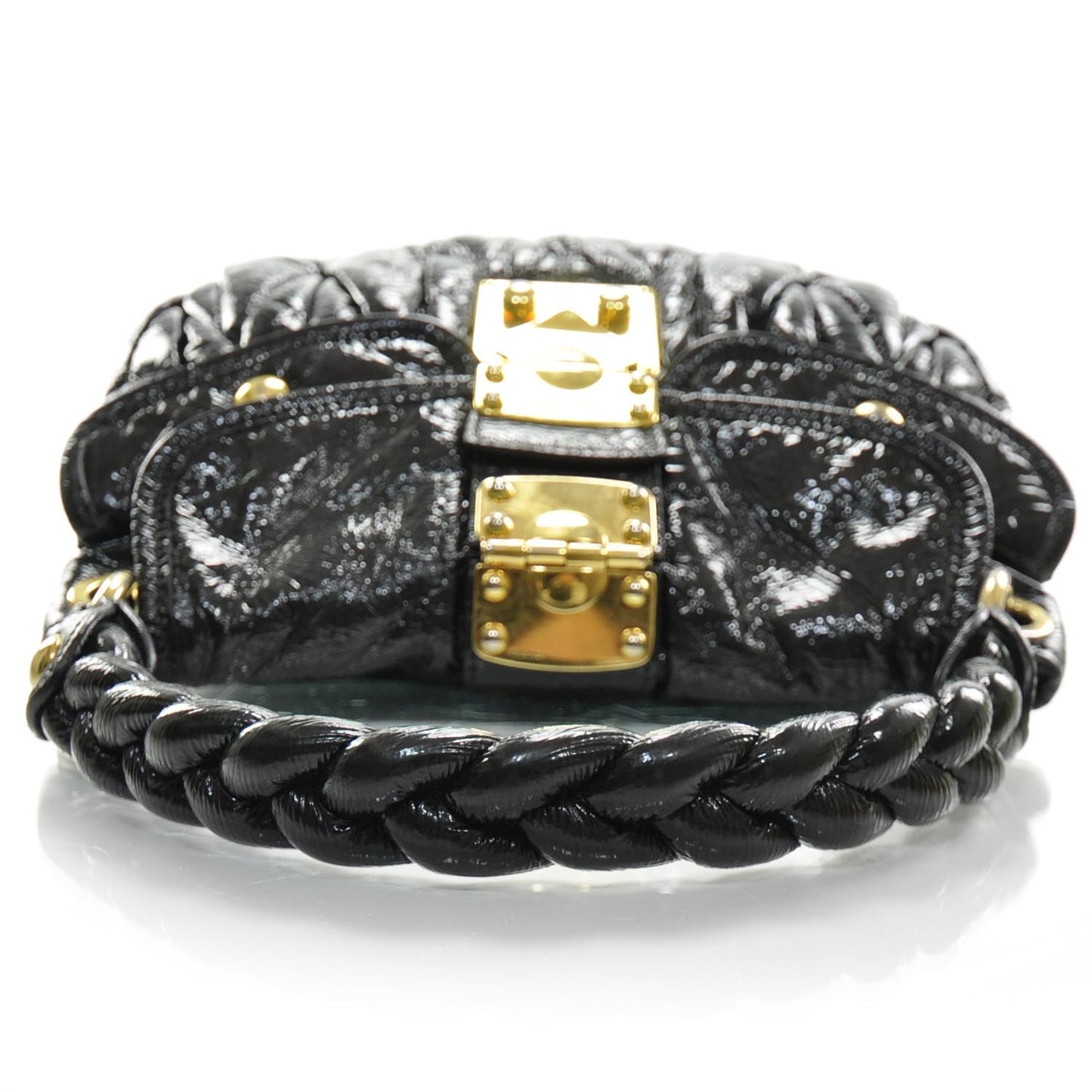 Patent Leather Small Matelasse Coffer Black