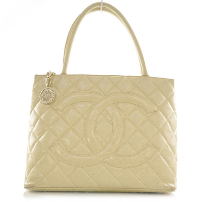 Chanel Caviar Quilted Medallion Tote Beige 1 of 9