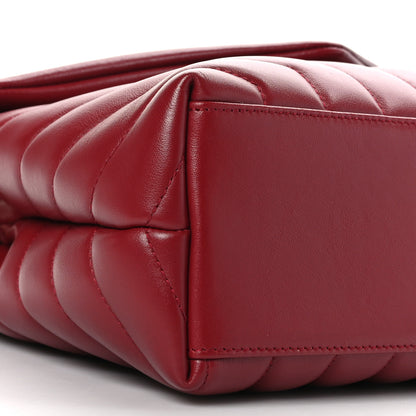 Saint Laurent Calfskin Y Quilted Monogram Small Loulou Chain Satchel Red 9 of 10