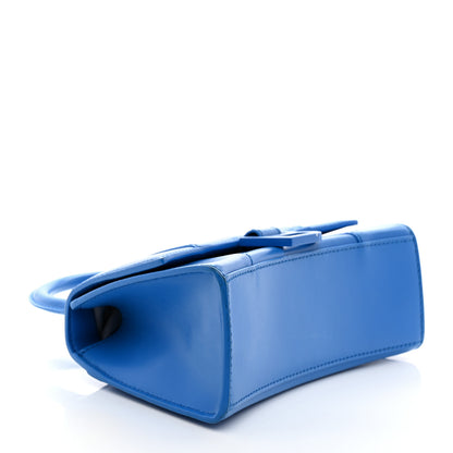 Balenciaga Shiny Box Calfskin Tonal B Hourglass Top Handle Bag XS Screen Blue 4 of 10