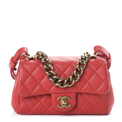 Chanel Shiny Sheepskin Quilted Mini Trapezio Flap Red 1 of 8