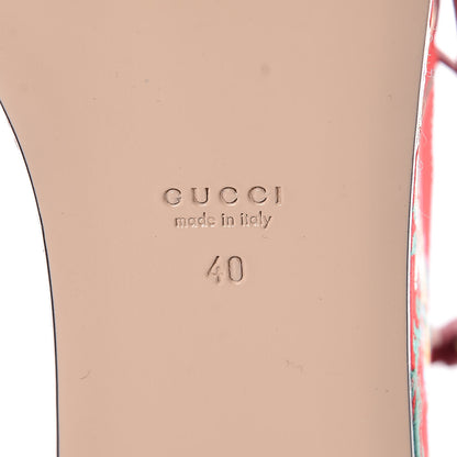 Gucci Malaga Kid Silk Hannelore Detachable Platform Slide 40 Hibiscus Red 6 of 10