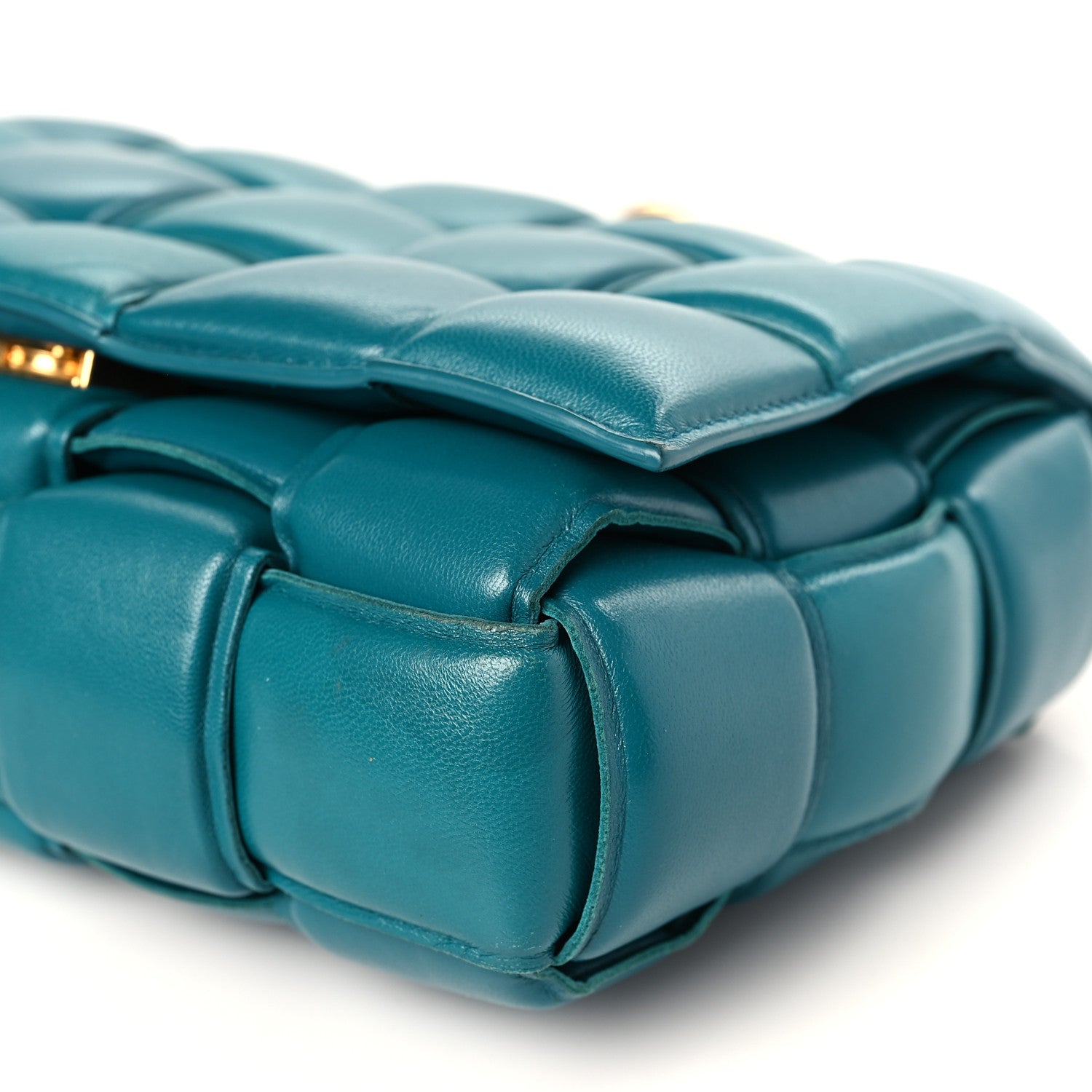 Bottega Veneta Lambskin Maxi Intreccio Padded Chain Cassette Crossbody Bag Mallard 9 of 9
