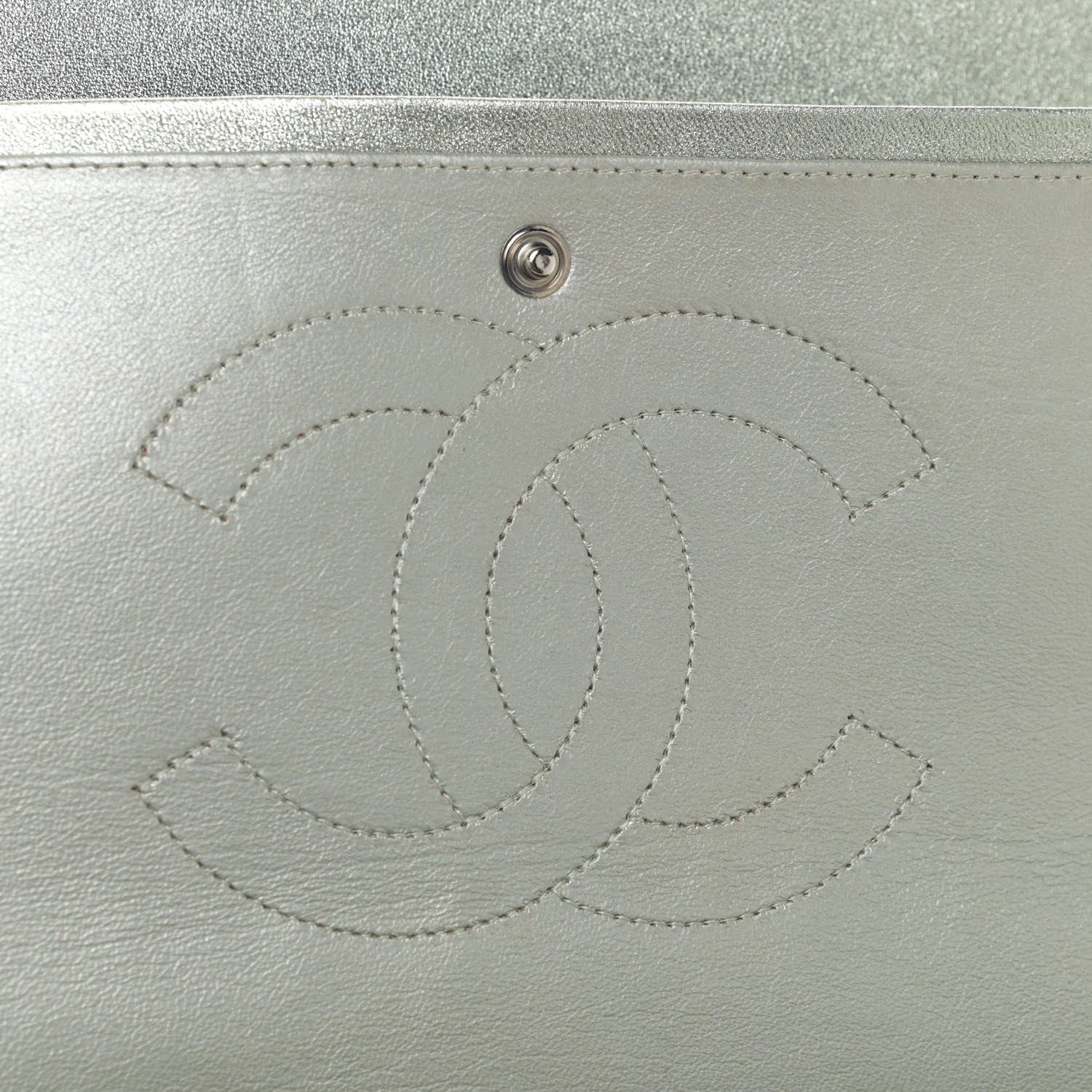 Chanel Metallic Lambskin Quilted Maxi Double Flap Green 10 of 14