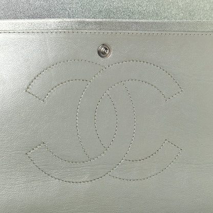Chanel Metallic Lambskin Quilted Maxi Double Flap Green 10 of 14