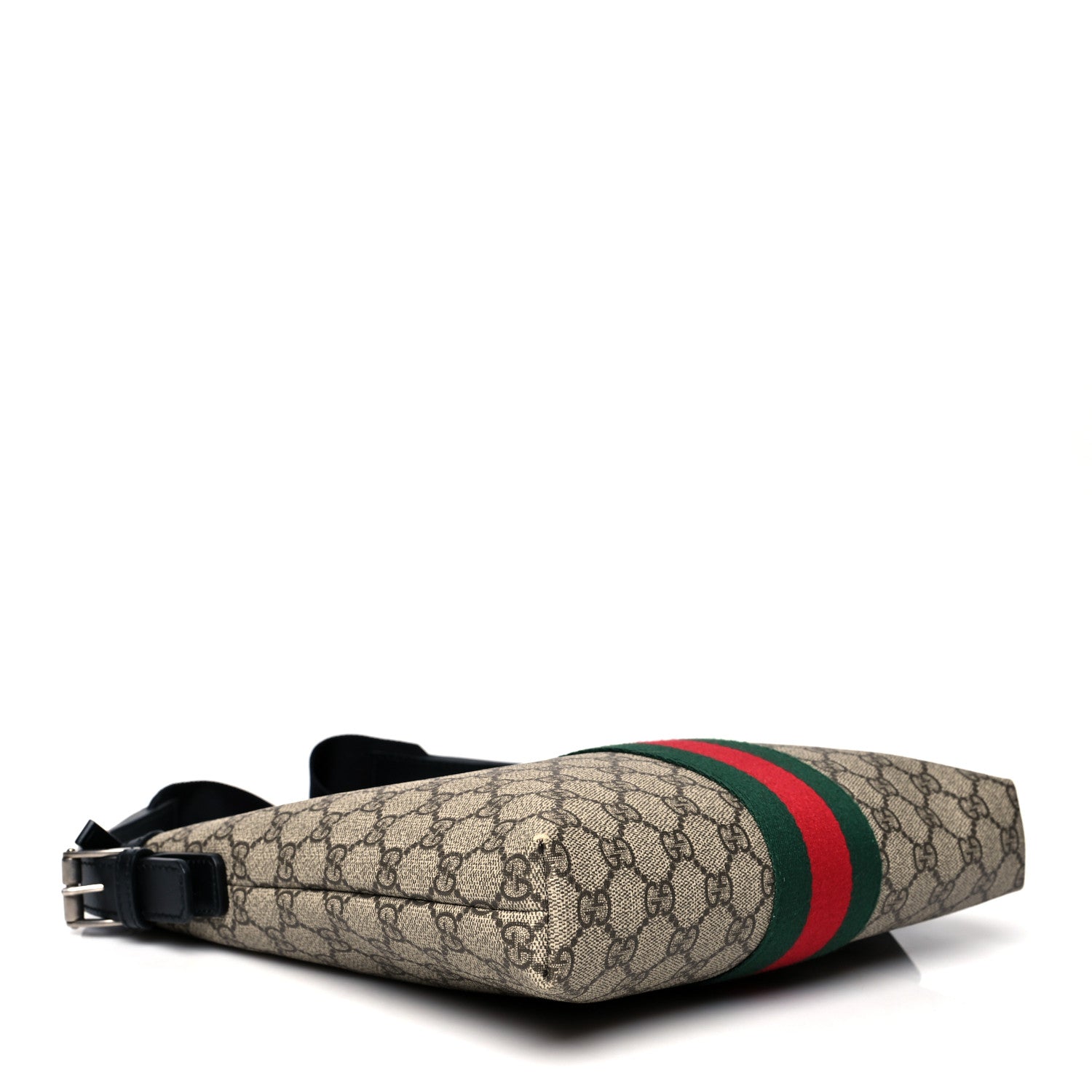 Gucci GG Supreme Monogram Web Messenger Bag Black 3 of 9