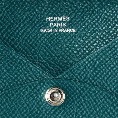 Hermes Epsom Calvi Card Case Malachite 7 of 8
