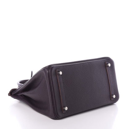 Hermes Taurillon Clemence Birkin 30 Raisin 3 of 8