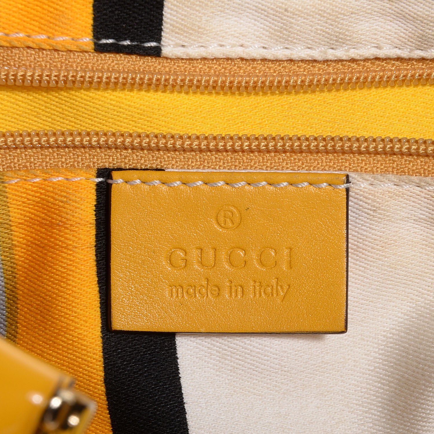 Gucci Patent Large D Gold Shoulder Bag Yellow 6 of 7