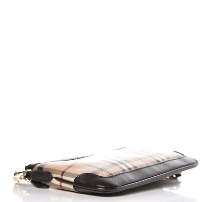 Burberry Haymarket Check Small Peyton Crossbody Clutch Bag Chocolate 4 of 7