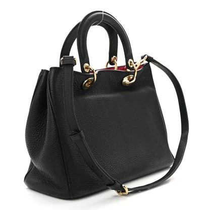 Christian Dior Bullcalf Medium Diorissimo Tote Black Rose Indien 4 of 10