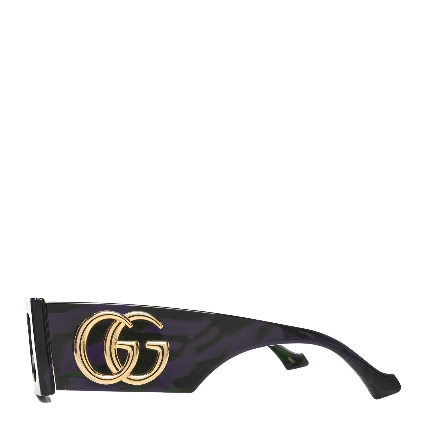 Gucci Acetate Rectangular Sunglasses GG1425S Havana Purple Green 3 of 8