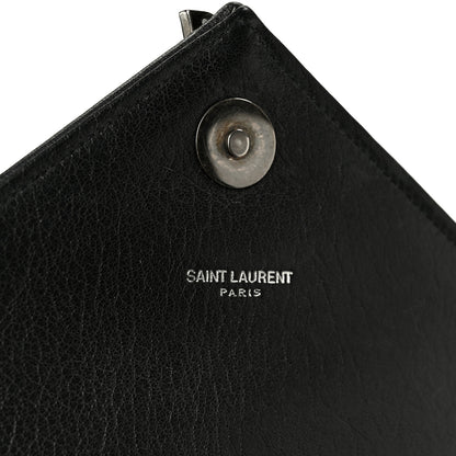 Saint Laurent Sheepskin Matelasse Chevron Monogram Large College Satchel Black 7 of 12