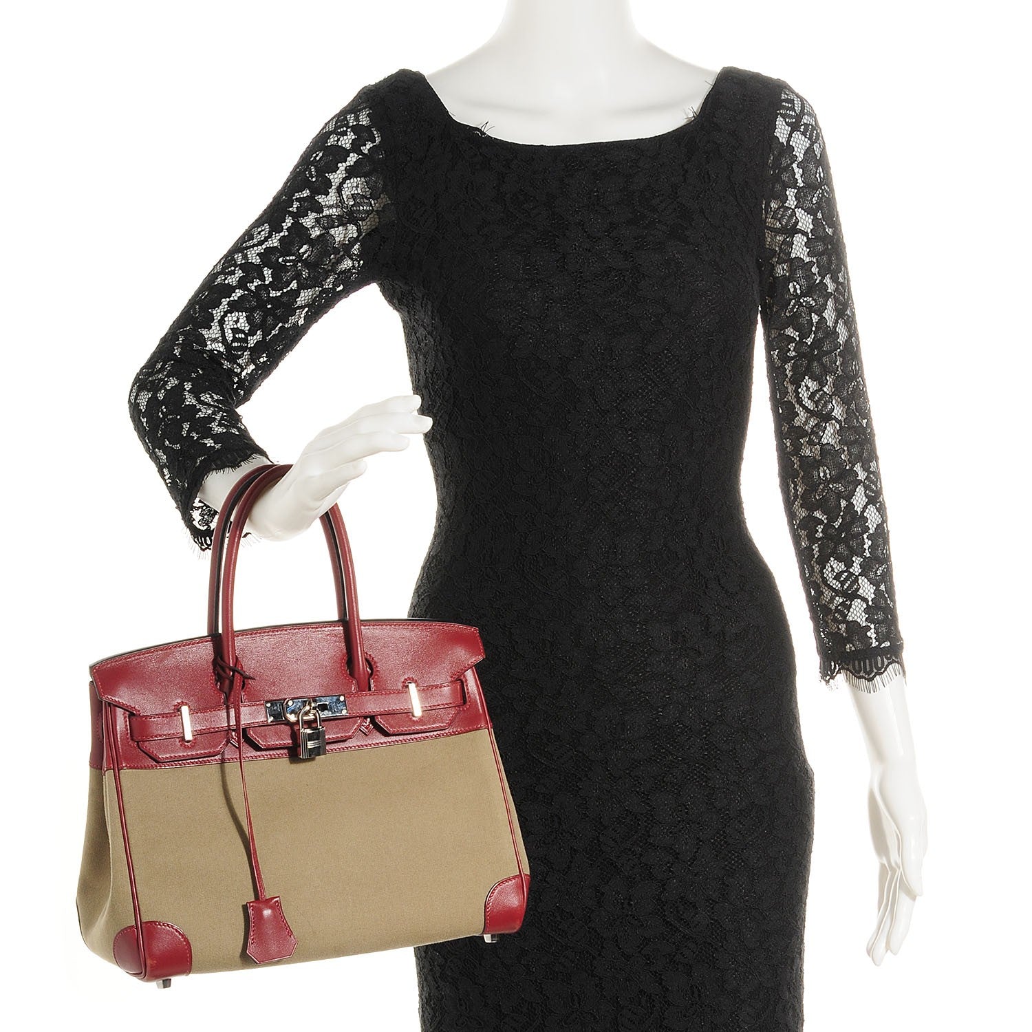 Hermes Toile Swift Birkin 30 Rouge H 12 of 24