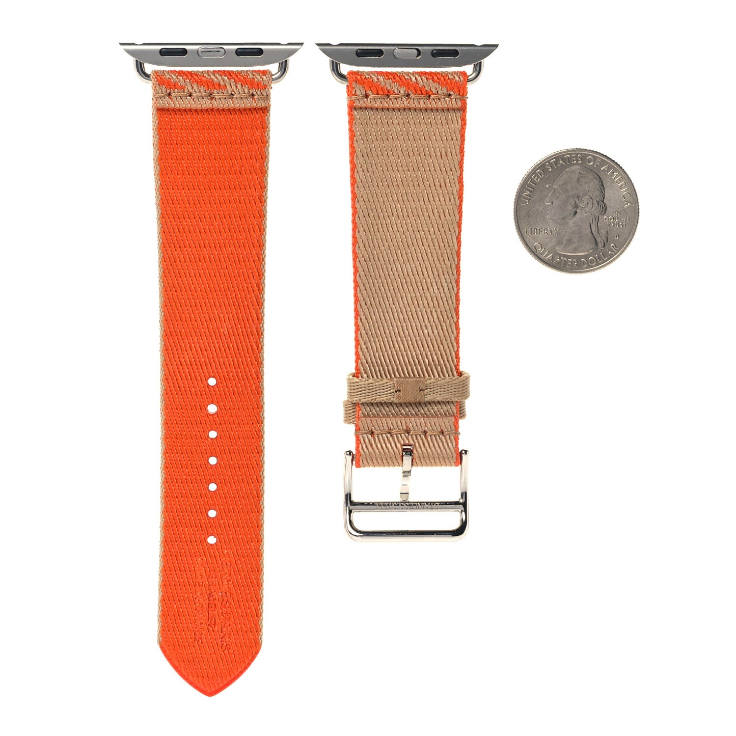 Nylon Weave Apple Watch Single Tour Band 44mm Kraft Orange