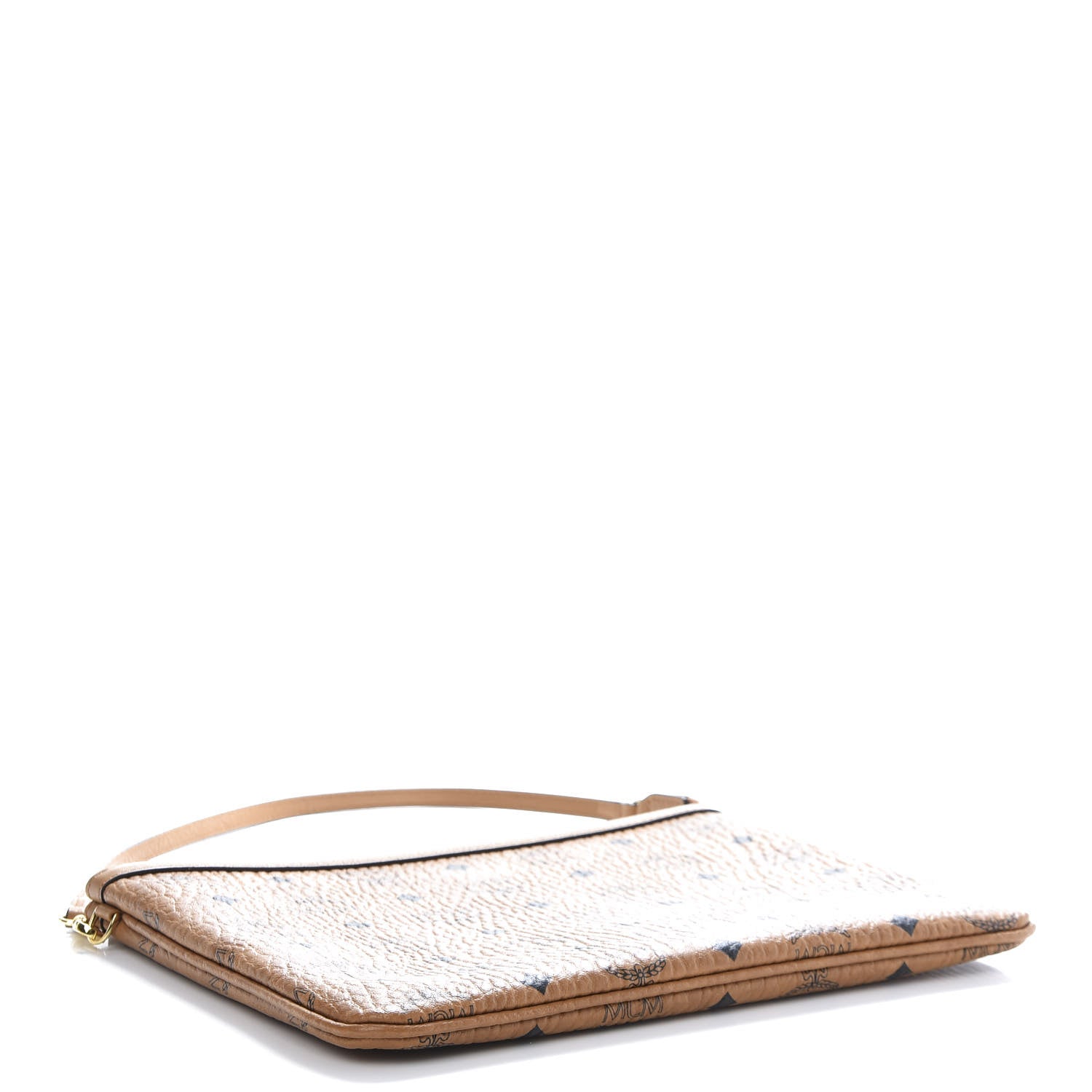 MCM Visetos Liz Shopper Tote Pouch Cognac 4 of 9