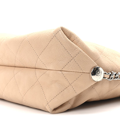 Chanel Grained Calfskin Stitched Medium Braided With Style Hobo Beige 10 of 10