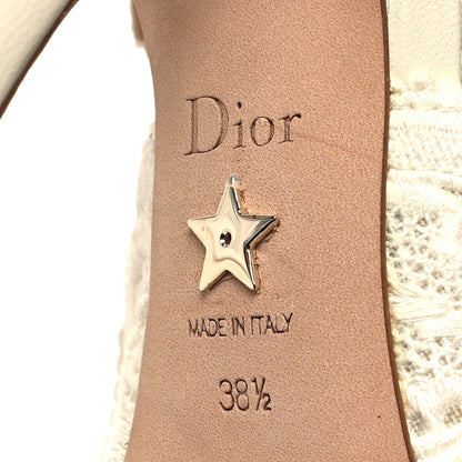 Christian Dior Mesh Embroidered J'Adior Slingback 100mm Pumps 38.5 Ivory 7 of 8
