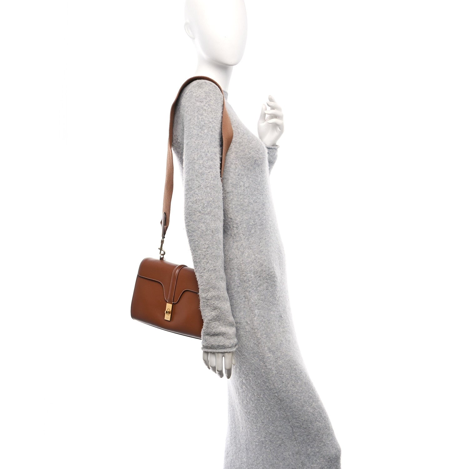Celine Smooth Calfskin Teen Soft 16 Shoulder Bag Tan 2 of 11