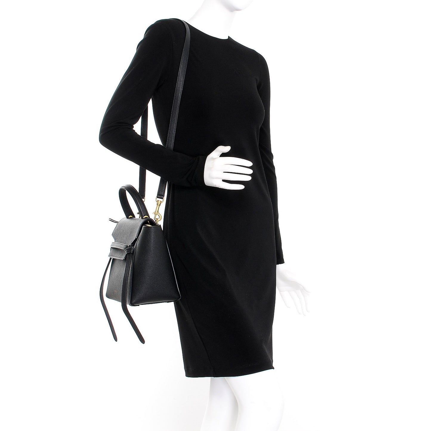 Grained Calfskin Micro Belt Bag Black