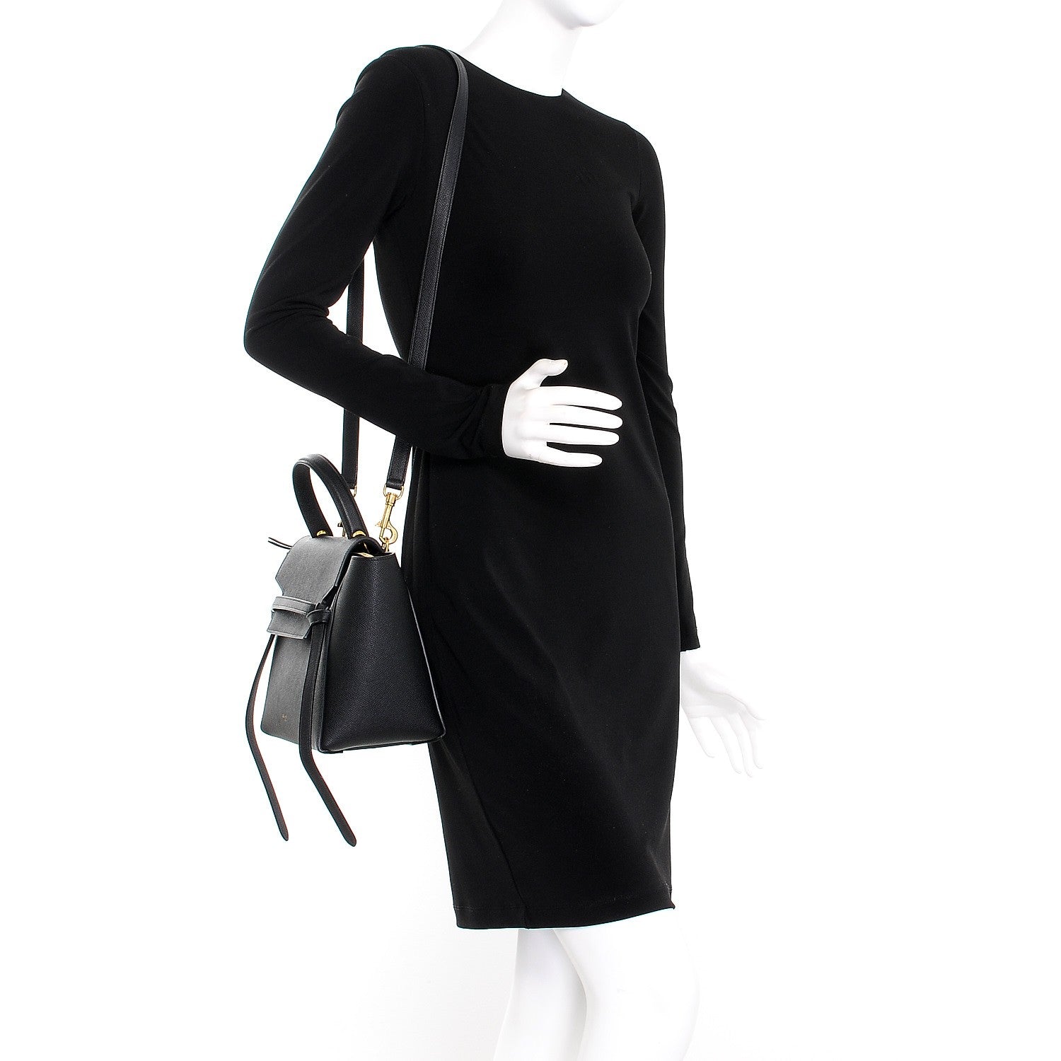 Celine Grained Calfskin Micro Belt Bag Black 2 of 6
