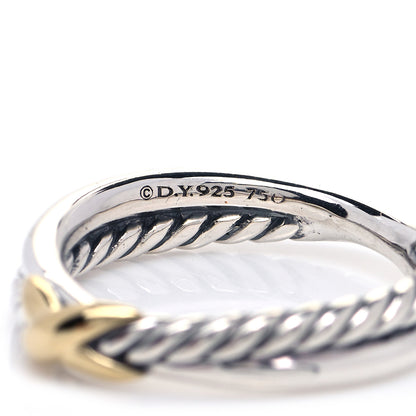 David Yurman Sterling Silver 18K Yellow Gold Petite X Crossover Ring 49 4.75 4 of 4