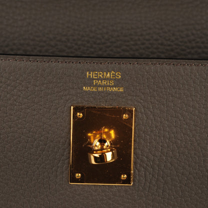 Hermes Taurillon Clemence Kelly Retourne 32 Etain 13 of 23