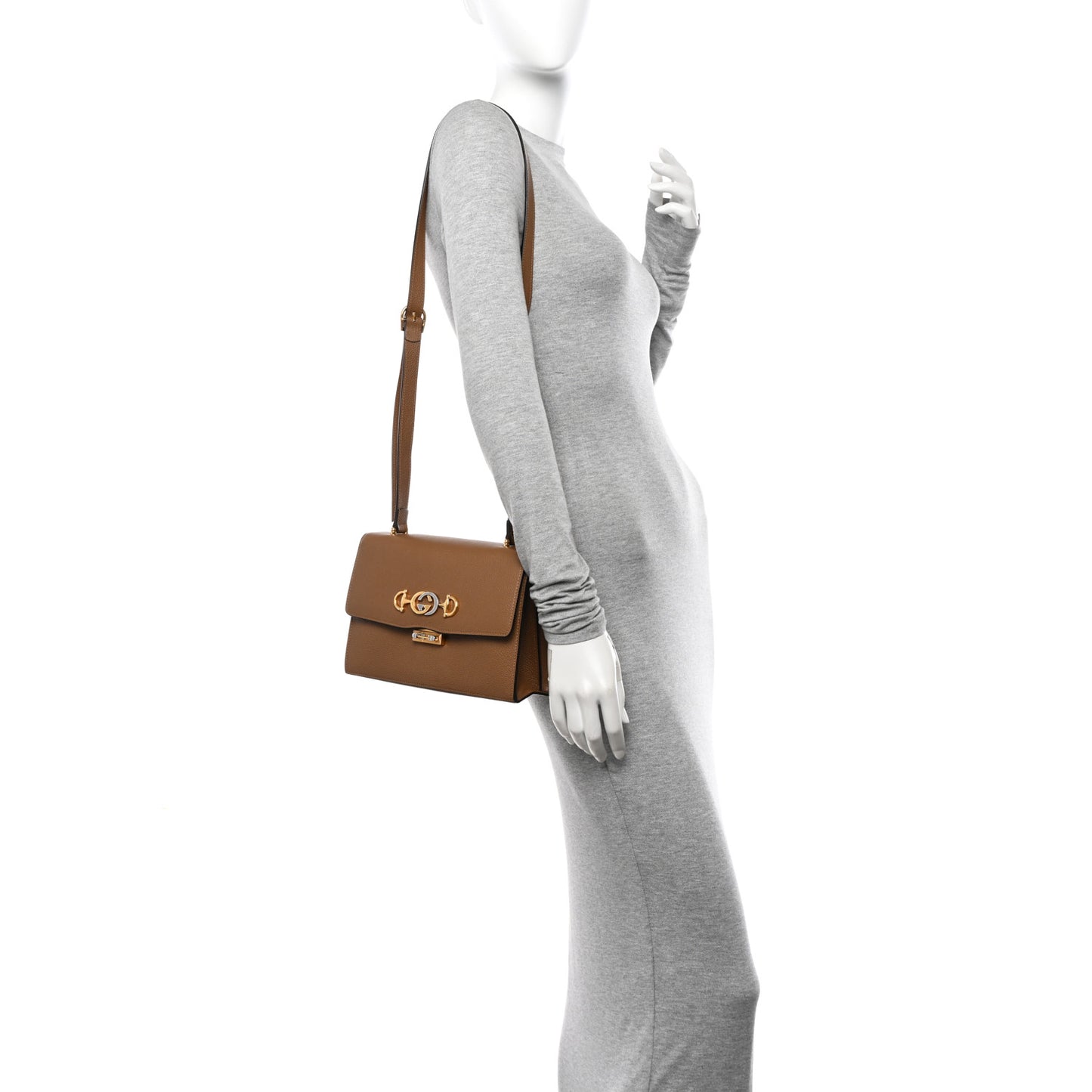 Grainy Calfskin Small Zumi Shoulder Bag Friky Taupe