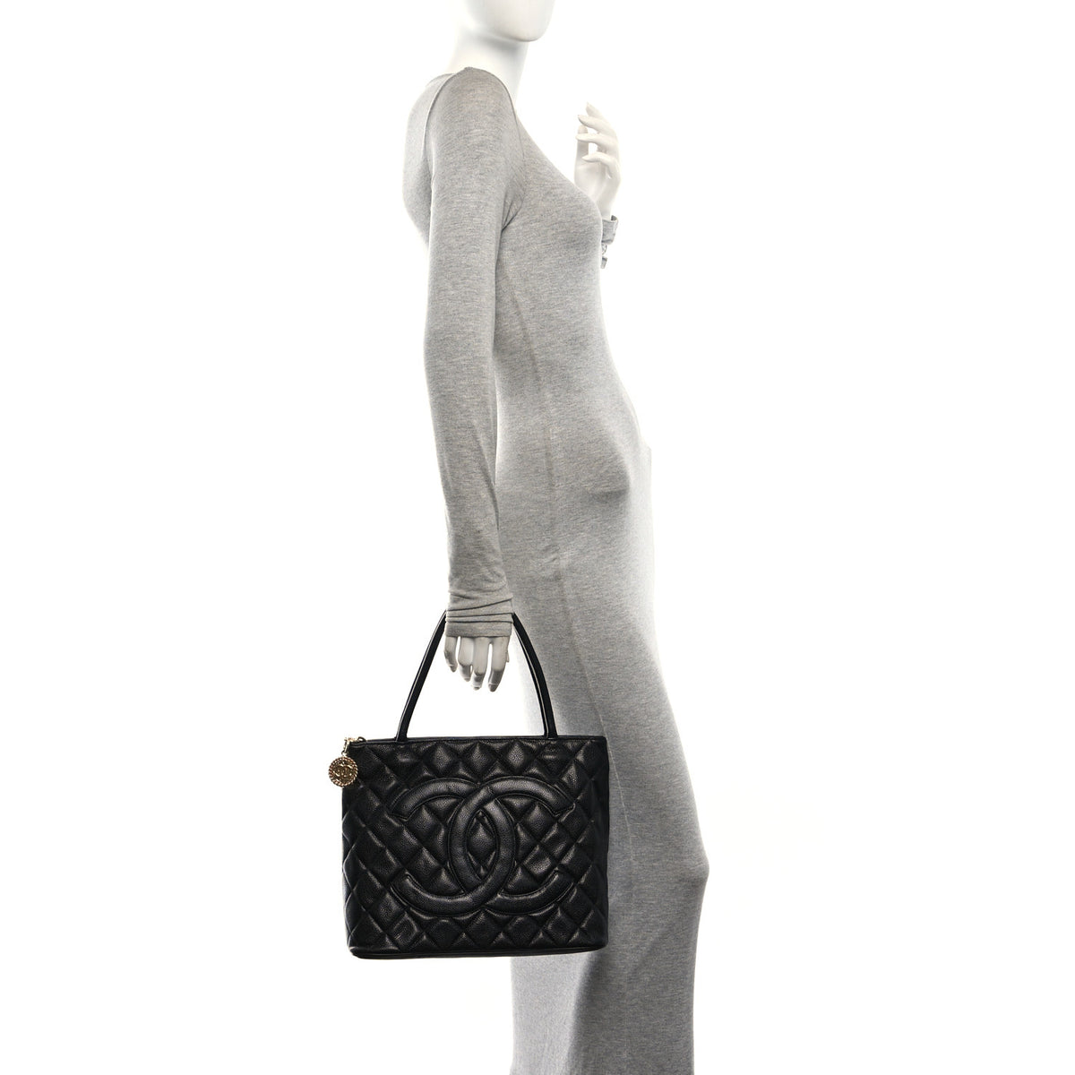 Chanel Caviar Quilted Medallion Tote Black 2 of 10