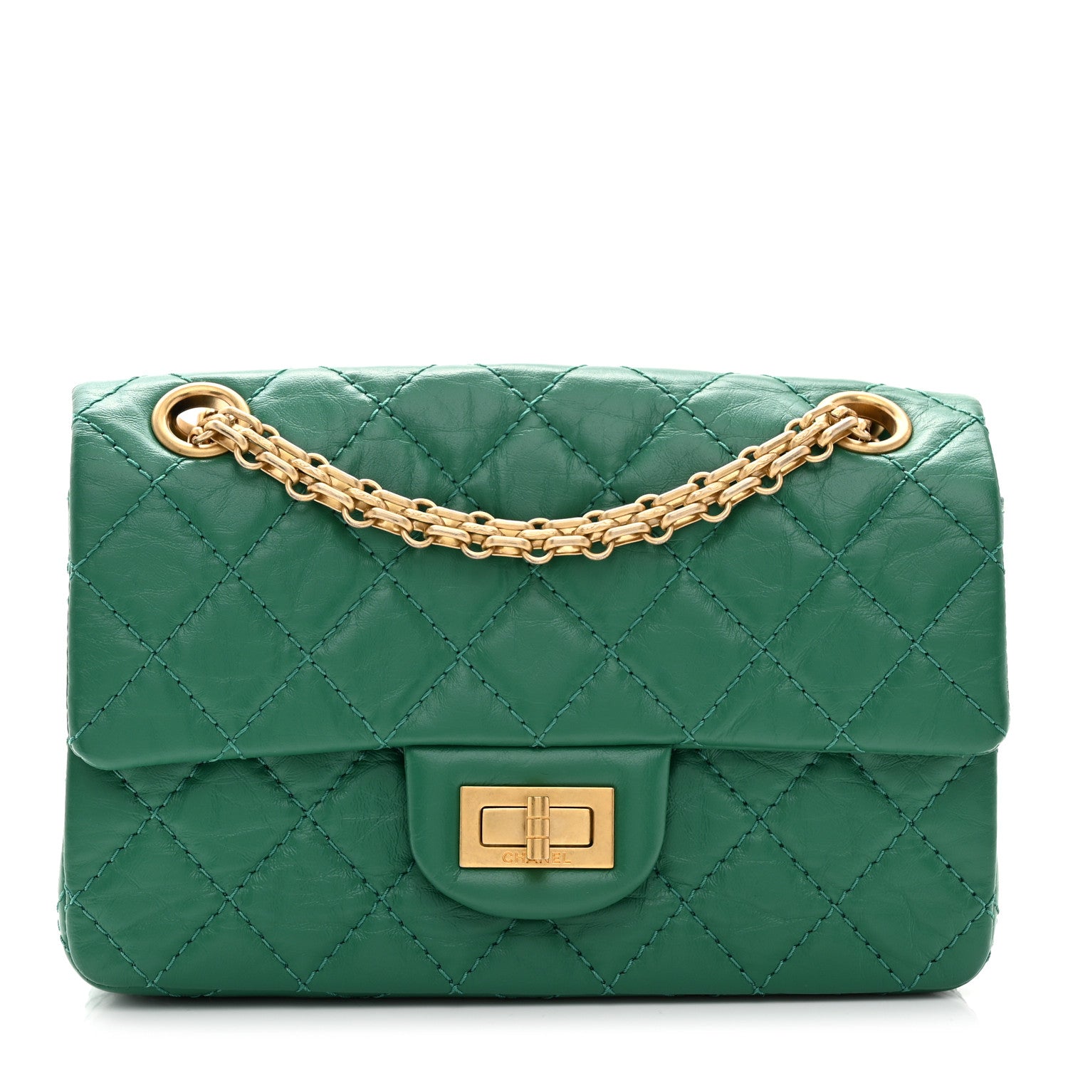 Chanel Aged Calfskin Quilted 2.55 Reissue Mini Flap Green 1 of 10