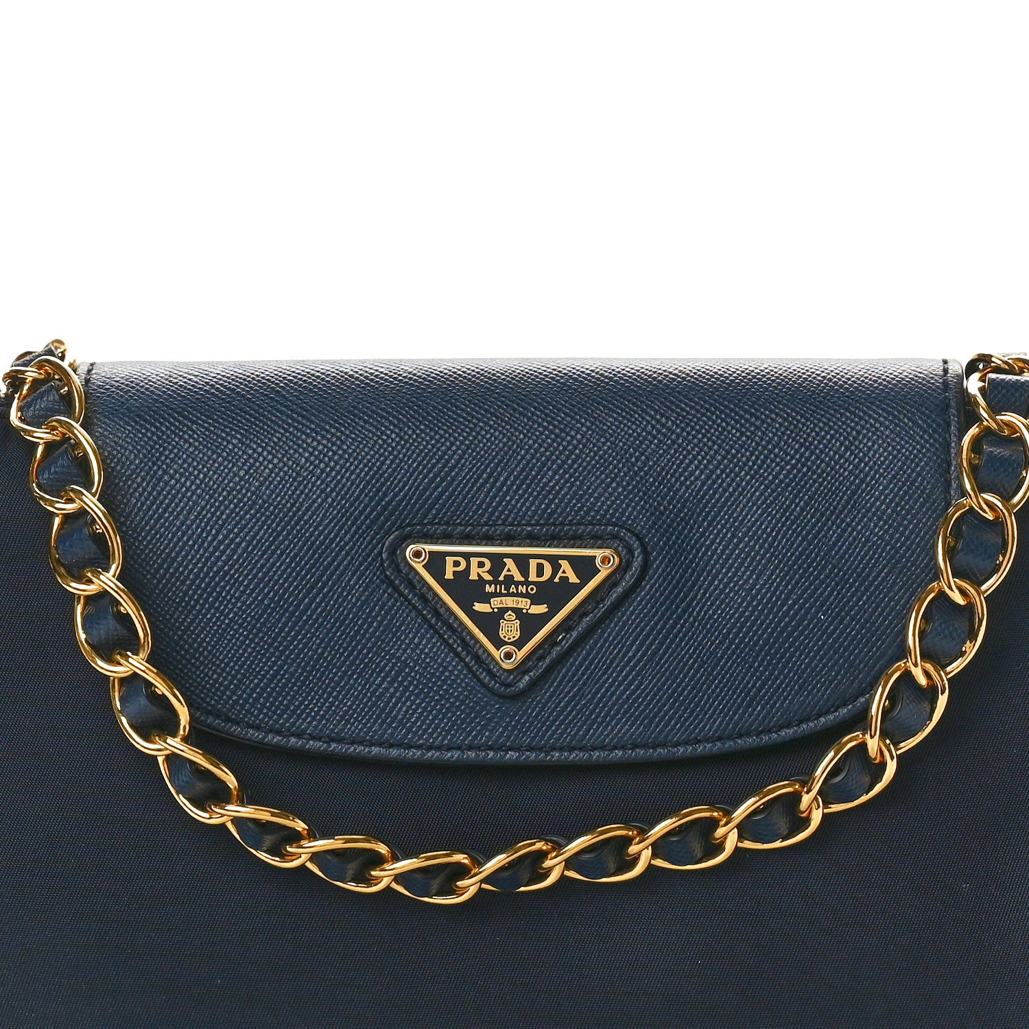 Prada Tessuto Nylon Saffiano Crossbody Bag Bleu 8 of 10