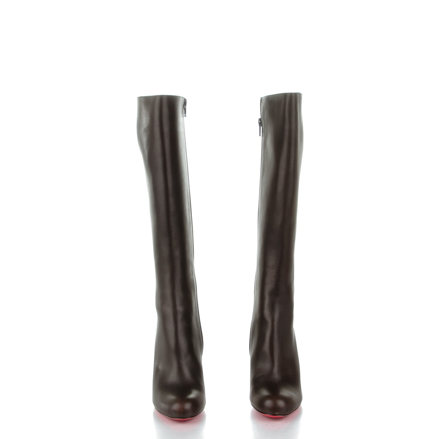 Christian Louboutin Calfskin Miss Tack Botta 85 Boots 36 Dark Brown 2 of 9