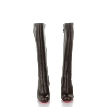 Christian Louboutin Calfskin Miss Tack Botta 85 Boots 36 Dark Brown 2 of 9