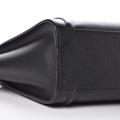 Celine Drummed Calfskin Nano Luggage Black 7 of 9