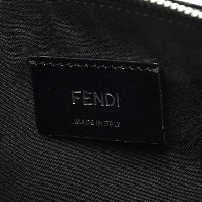 Fendi Glazed Fabric Vitello Century FF 1974 Stamp Patch Pocket Belt Bag Black 6 of 9