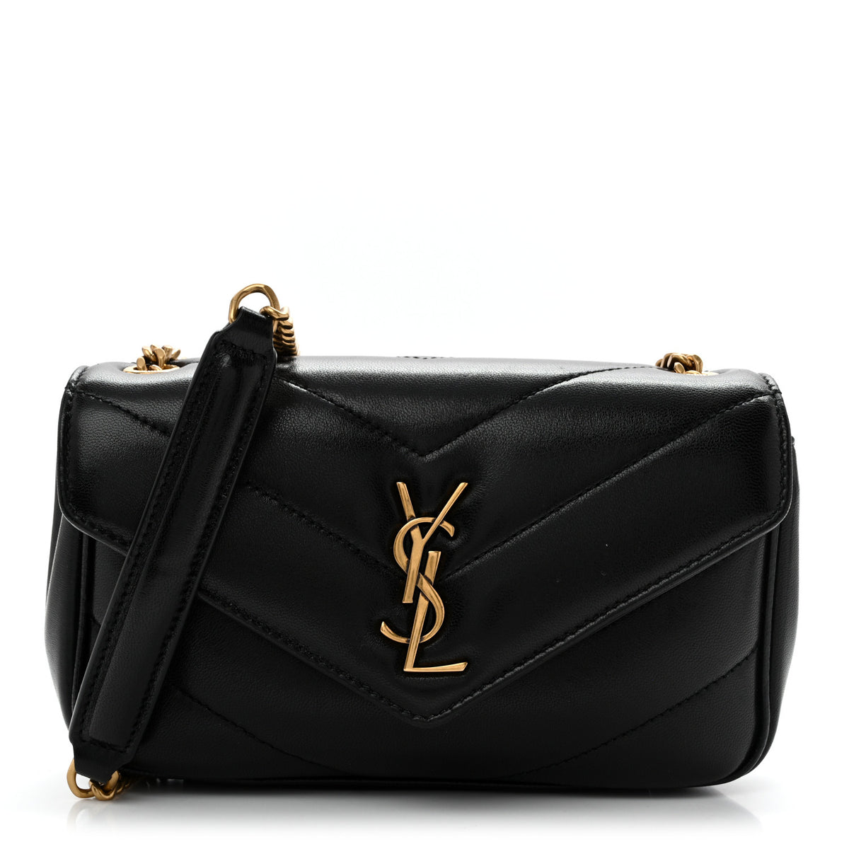 Saint Laurent Lambskin Chevron Quilted Mini Loulou Black 1 of 13