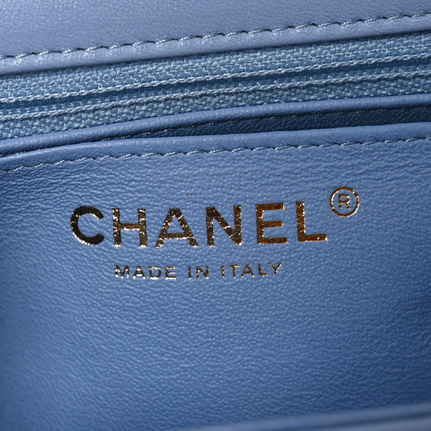 Lambskin Quilted Mini Square Flap Blue