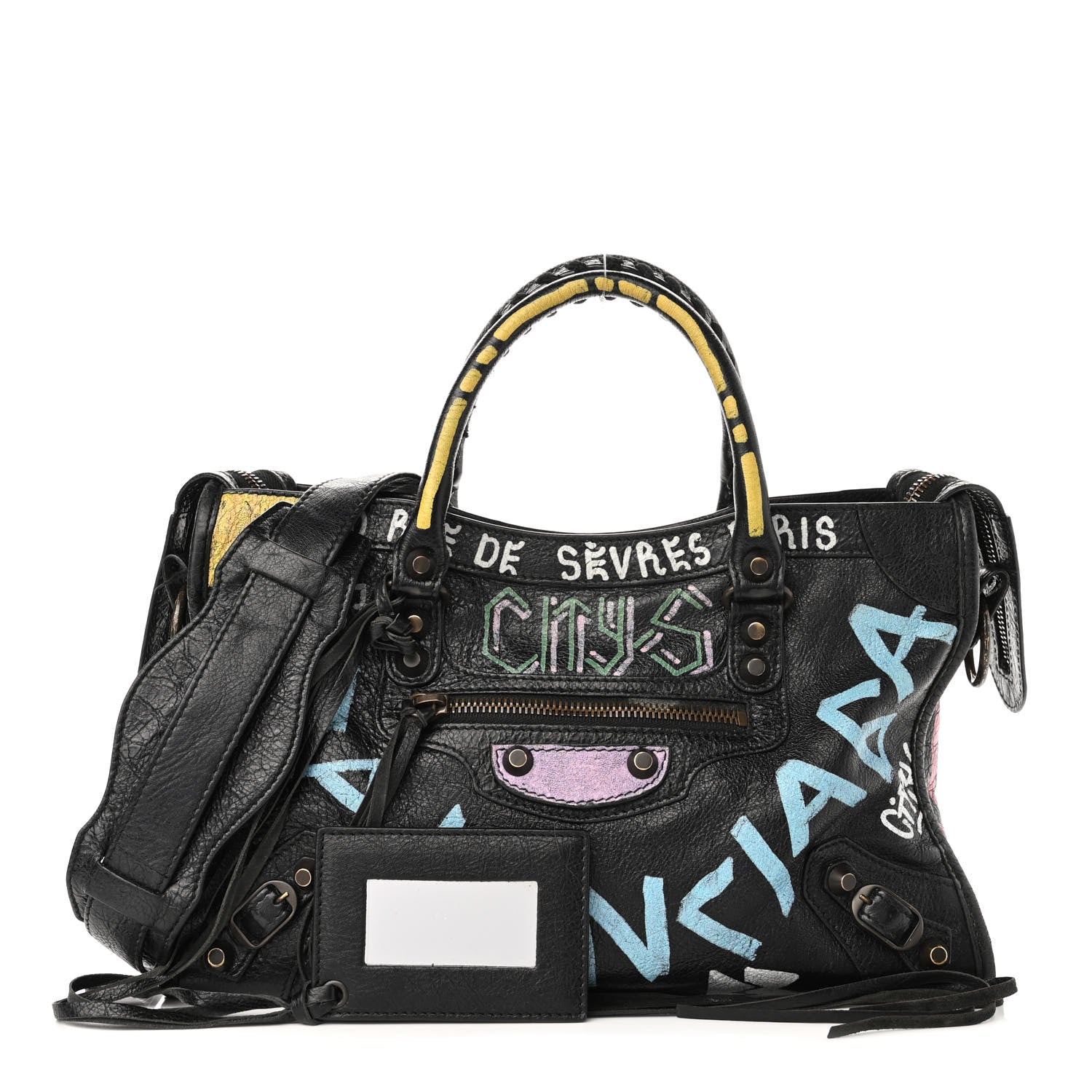 Balenciaga Agneau Graffiti All Over Classic Hardware S City Black Multicolor 1 of 10