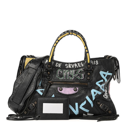 Balenciaga Agneau Graffiti All Over Classic Hardware S City Black Multicolor 1 of 10