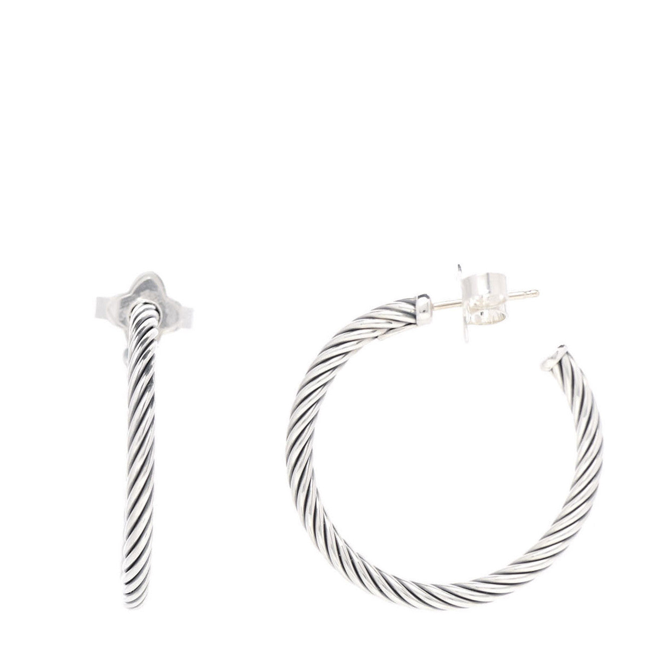 Sterling Silver Small Cable Classics Hoop Earrings
