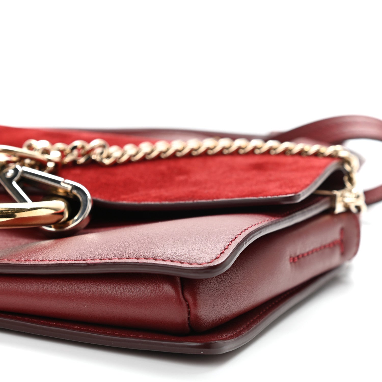 Chloe Suede Calfskin Small Faye Shoulder Bag Plum Purple 9 of 9