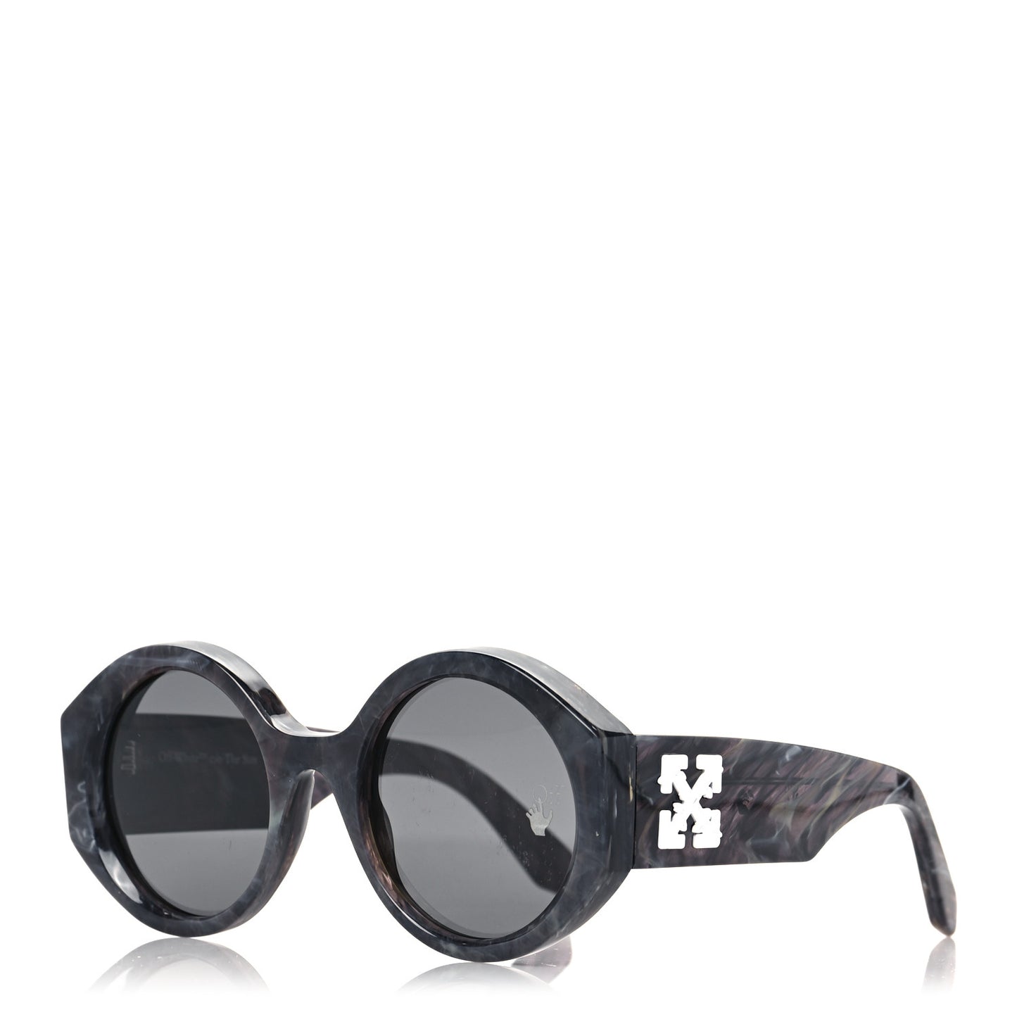Acetate Marble Round Sunglasses Grey