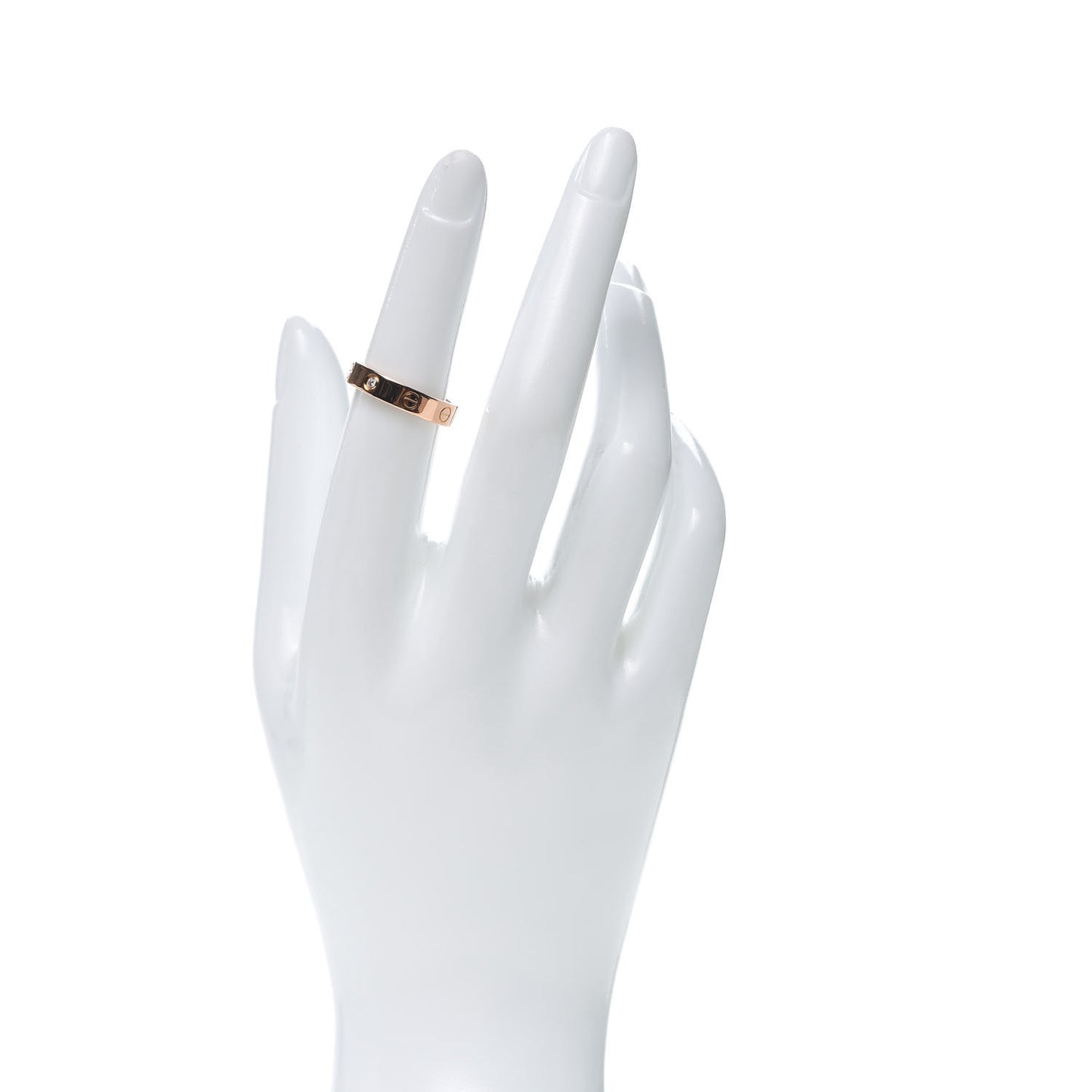 18K Pink Gold Diamond 4mm LOVE Wedding Band Ring 52 6