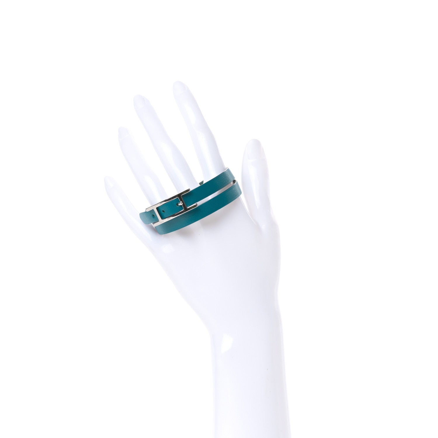 Hermes Swift Behapi Double Tour Bracelet S Turquoise Bambou 2 of 5